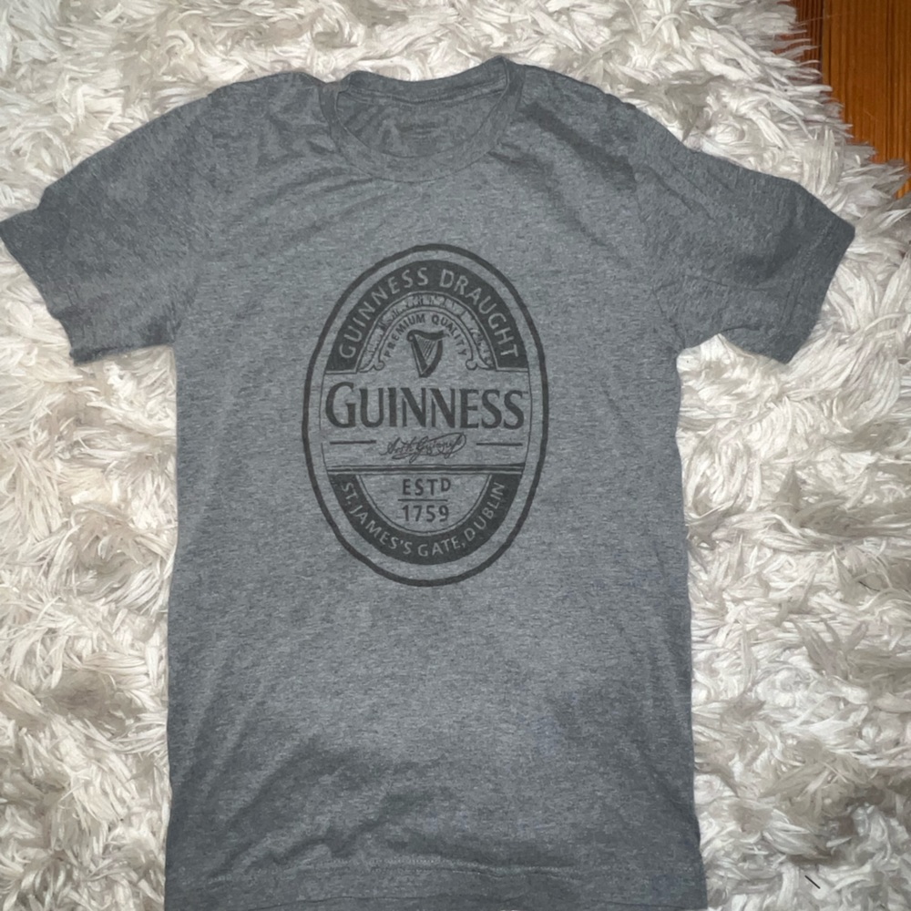 Female Guinness Stout Beer Grey Tee Sz.S